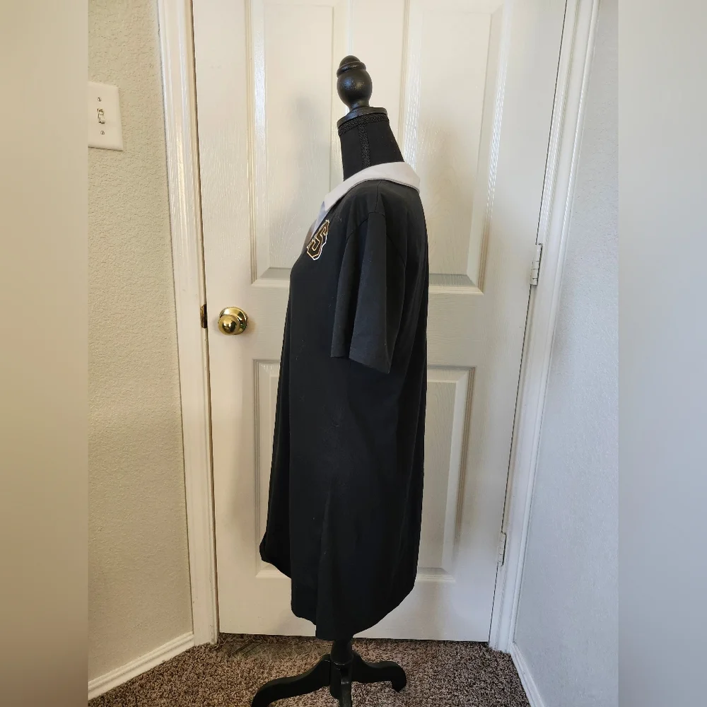 Black Polo Dress with White Collar and Logo M